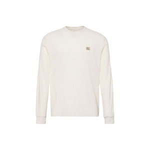 Beige Cotton Long Sleeve T-Shirt
