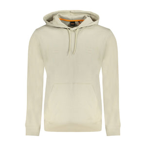 Beige Cotton Men Sweatshirt