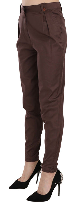 Just Cavalli Braun hoch taillierte, formelle Hose Hose