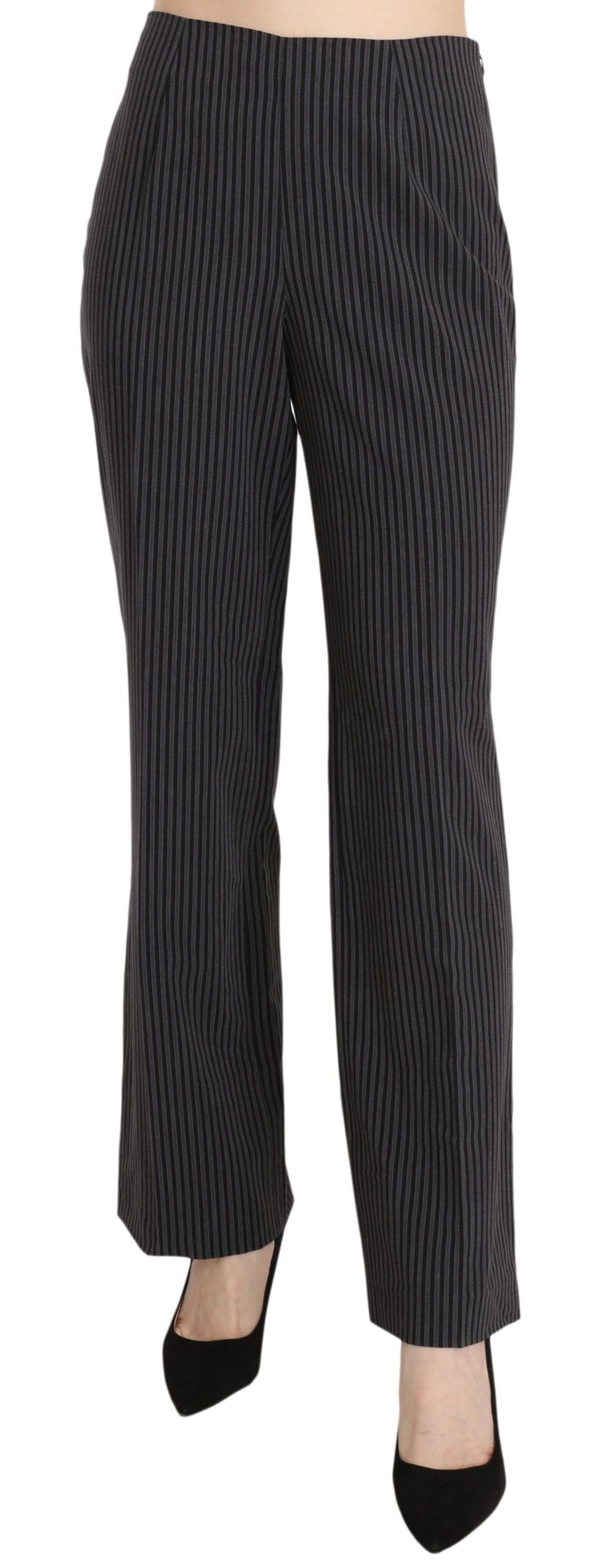 BENCIVENGA Schwarz gestreifte Baumwoll-Stretch-Kleid-Hose Hose