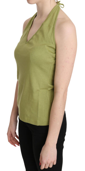 GF Ferre Grüner Halter Baumwolle ärmelloses lässiges Tanktop Bluse