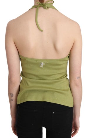 GF Ferre Grüner Halter Baumwolle ärmelloses lässiges Tanktop Bluse