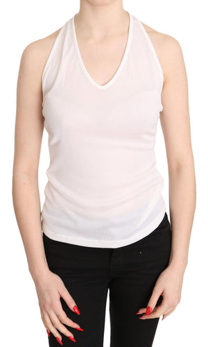 GF Ferre Weißer Halter Baumwolle ärmelloses lässiges Tank Top Bluse