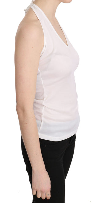GF Ferre Weißer Halter Baumwolle ärmelloses lässiges Tank Top Bluse