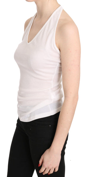 GF Ferre Weißer Halter Baumwolle ärmelloses lässiges Tank Top Bluse