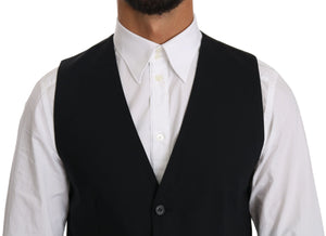 Dolce & Gabbana Blaue Wollweste Formal Gilet Vest
