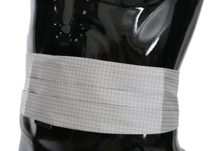 Dolce & Gabbana Grauer gemusterter Taillengürtel Seidenkummerbund