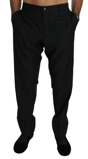 Dolce & Gabbana Schwarzes Kleid Formale Hose Männer Wolle Hose