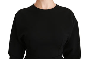 Dolce & Gabbana Schwarzes Bodycon Etuikleid Midi Stretch Kleid