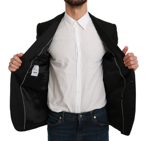 Dolce & Gabbana Schwarzer Slim Fit Mantel Jacke MARTINI Blazer