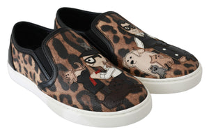 Dolce & Gabbana Leder Leopard #dgfamily Loafers Schuhe