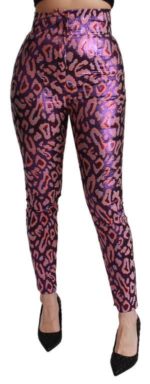 Dolce & Gabbana Mehrfarbig gemusterte Cropped-Hose mit hoher Taille