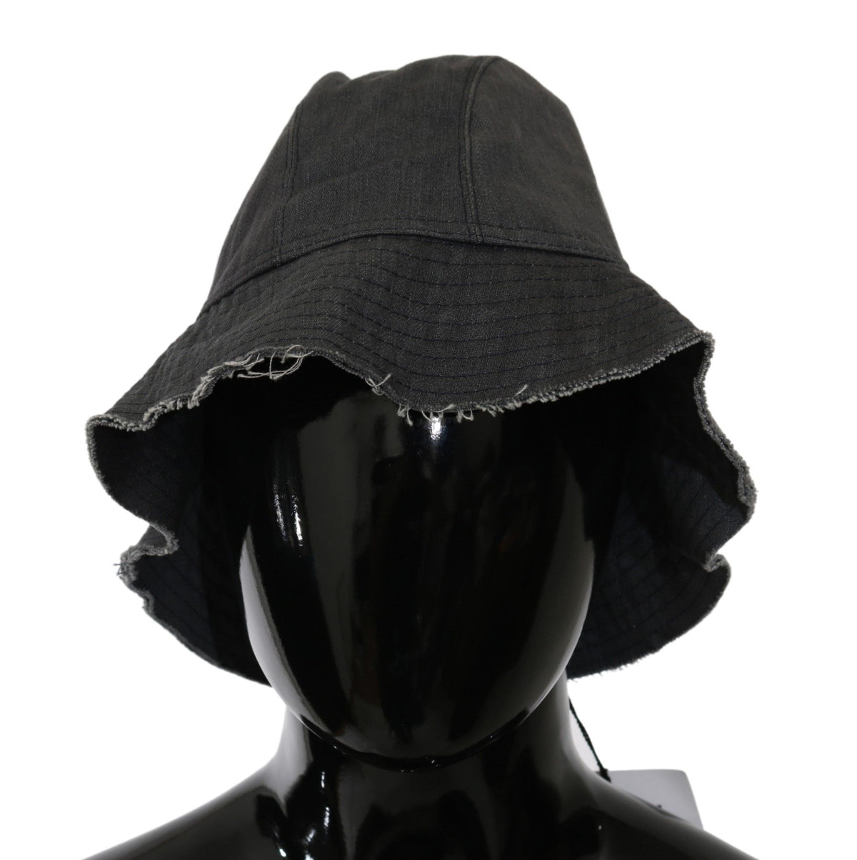 Costume National Schwarz gewaschene breite Krempe Outdoor Eimer Hut