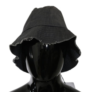 Costume National Schwarz gewaschene breite Krempe Outdoor Eimer Hut