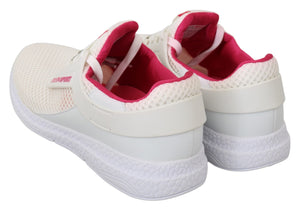 Philipp Plein Weiß Rosa Polyester Becky Turnschuhe Schuhe