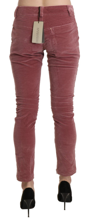 Ermanno Scervino Rote Skinny-Hose aus Baumwolle mit mittlerer Taille