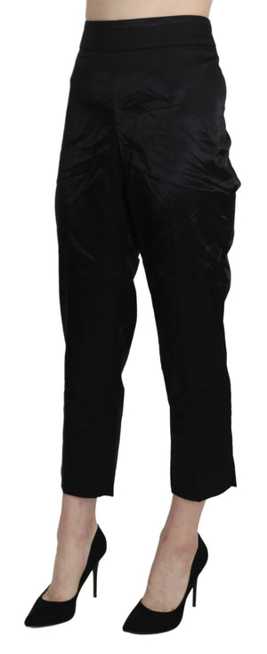 BENCIVENGA Schwarze High Waist Straight Cropped Dress Hose