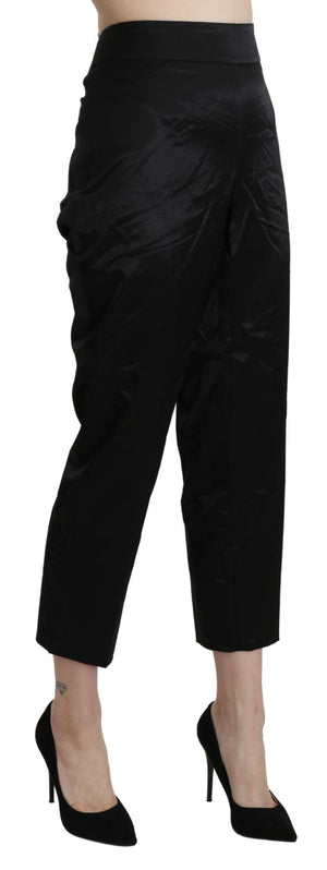 BENCIVENGA Schwarze High Waist Straight Cropped Dress Hose