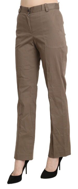 BENCIVENGA Braune Straight Dress Hose mit hoher Taille