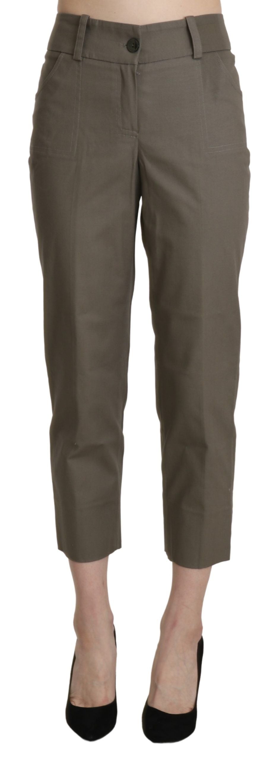 BENCIVENGA Graue hochgeschnittene Hose mit hoher Taille