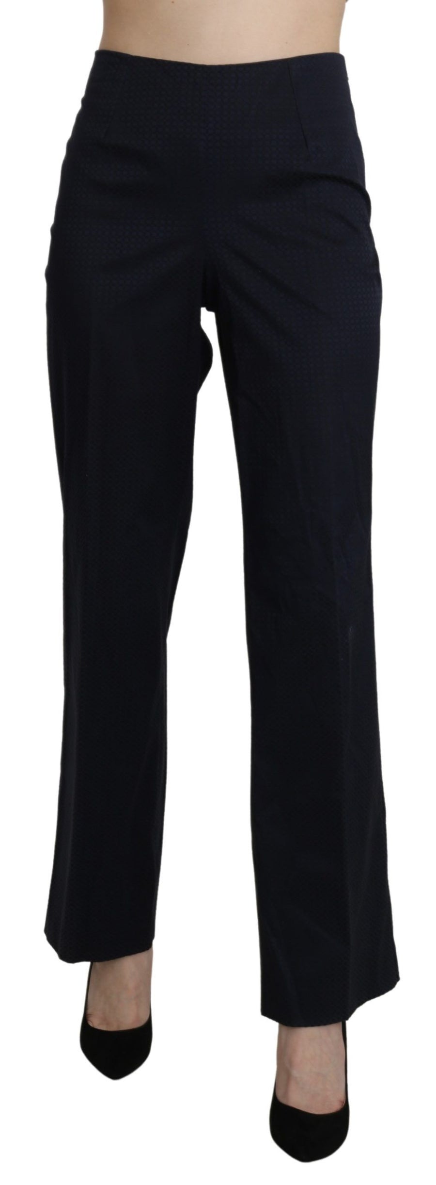 BENCIVENGA Marineblaue High Waist Straight Dress Hosen Hosen
