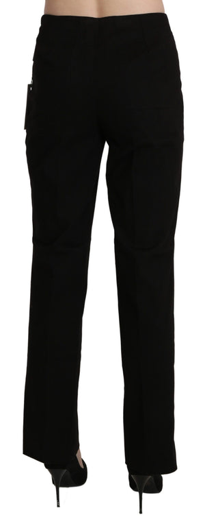Black High Waist Straight Dress Trouser Pant