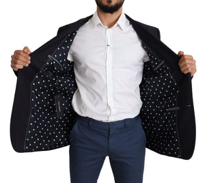 Dolce & Gabbana Schwarzer einreihiger NAPOLI-Blazer aus Wolle