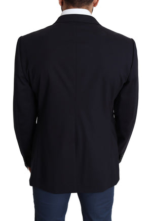 Dolce & Gabbana Schwarzer Woll-Stretch-Mantel MARTINI Blazer