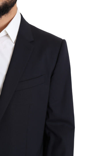 Dolce & Gabbana Schwarzer Woll-Stretch-Mantel MARTINI Blazer