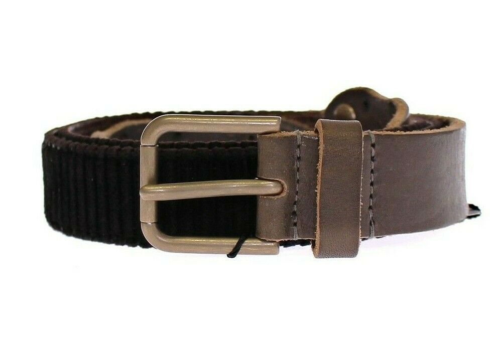 Dolce & Gabbana Brauner Leder Logo Cintura Gürtel