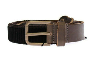 Dolce & Gabbana Brauner Leder Logo Cintura Gürtel