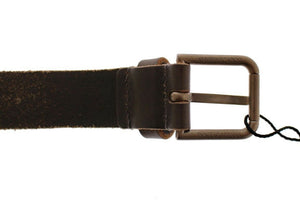 Dolce & Gabbana Brauner Leder Logo Cintura Gürtel