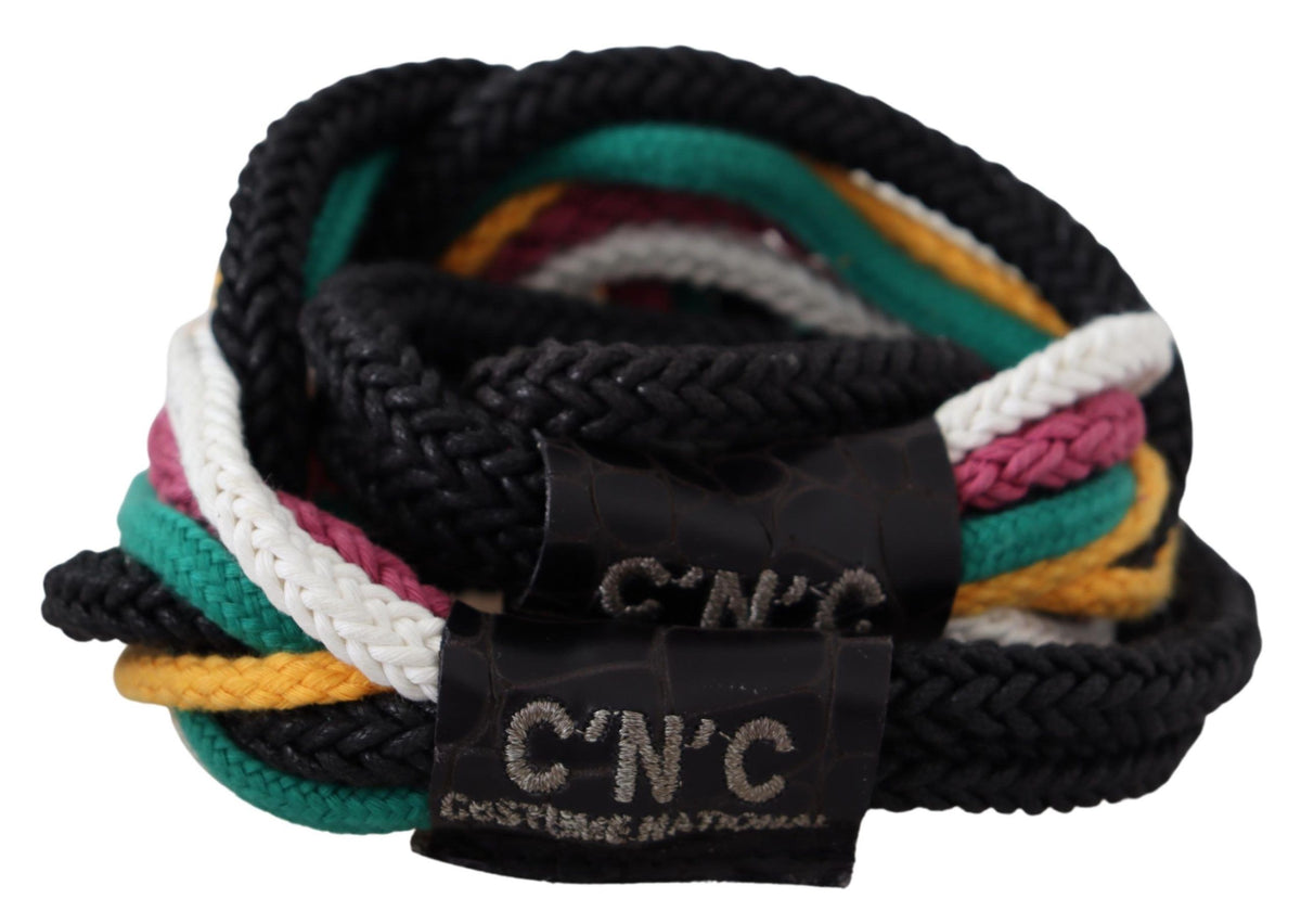 Costume National Multicolor Rope Leder Rustikale Hakenschnalle Gürtel