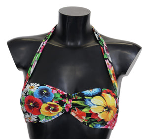 Dolce & Gabbana Mehrfarbige Bikini-Oberteile mit Blumendruck in Bademode