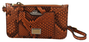 Dolce & Gabbana Braunes Leder Portemonnaie Portemonnaie Spiegel AGNESE Brieftasche