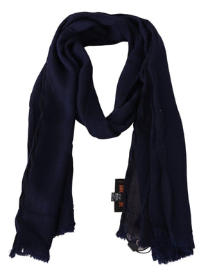 Missoni Blauer Wollstrick-Unisex-Halswickelschal