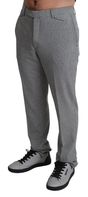 BENCIVENGA Graue Wolle kariert Kleid Männer formale Hose Hose