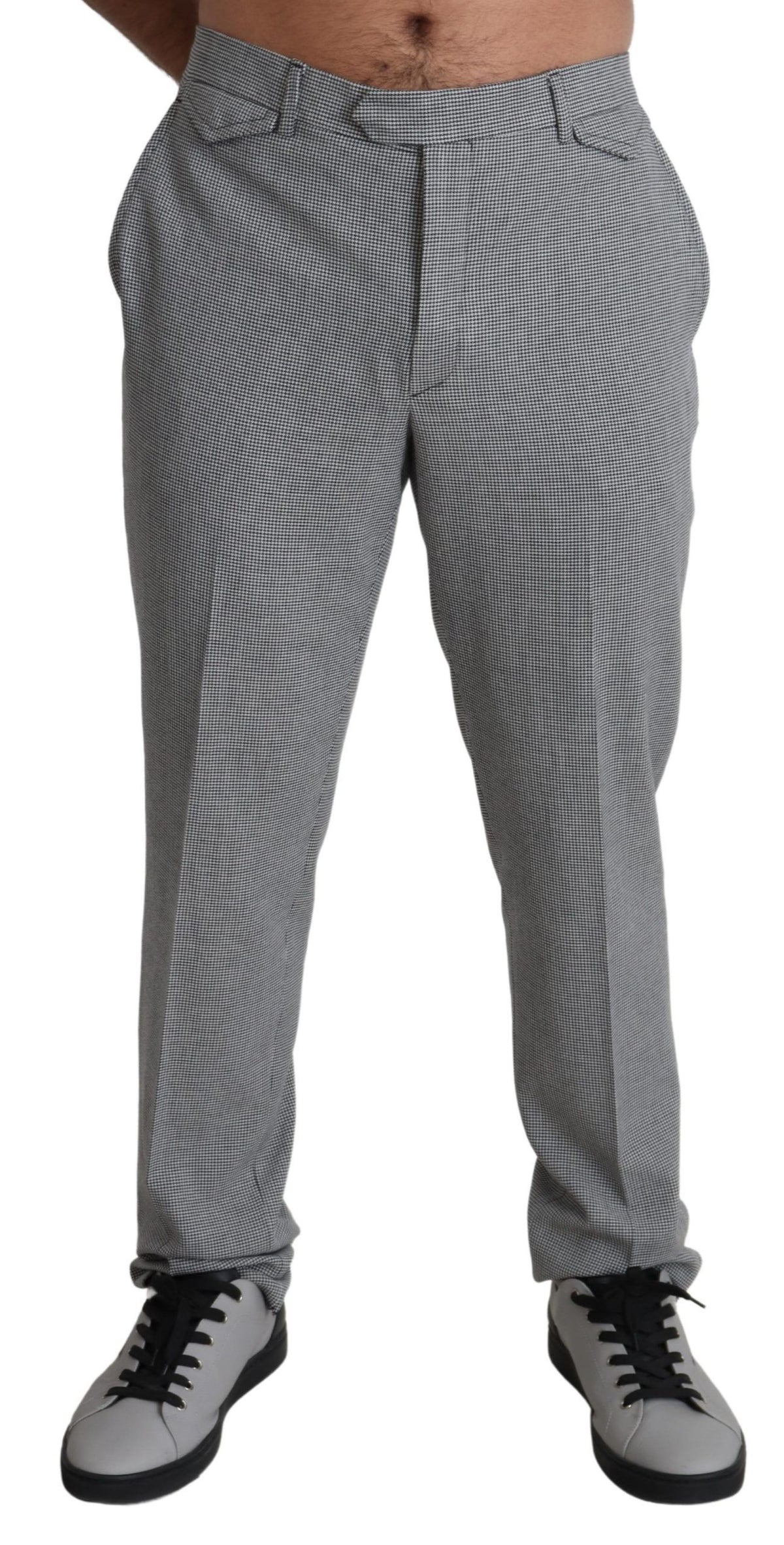 BENCIVENGA Graue Wolle kariert Kleid Männer formale Hose Hose