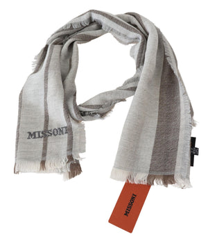 Missoni Mehrfarbig gestreifter Wollschal Unisex-Halswickelschal