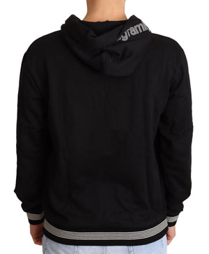 Dolce & Gabbana Schwarzer Baumwoll-Kapuzenpullover #dgfamily