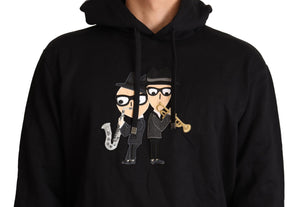 Dolce & Gabbana Schwarzer Baumwoll-Kapuzenpullover #dgfamily