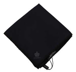 Dolce & Gabbana Schwarzes Quadratisches Taschentuch 100% Seide Schal