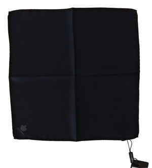 Dolce & Gabbana Schwarzes Quadratisches Taschentuch 100% Seide Schal