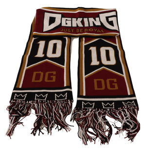 Dolce & Gabbana Multicolor Wool Knit DG King Schal Wickelschal