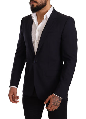 Dolce & Gabbana Marineblauer schmal geschnittener MARTINI Blazer aus Wolle