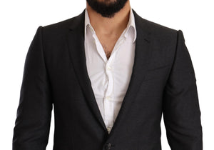 Dolce & Gabbana Graue Wolle MARTINI Slim Fit Set Anzug