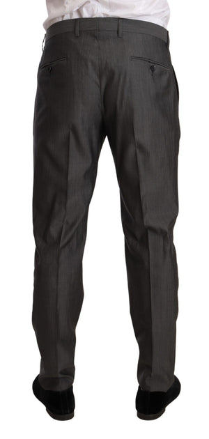 Dolce & Gabbana Grauer Metallic MARTINI Slim Fit Set Anzug