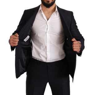 Dolce & Gabbana Blau gemustert MARTINI SLIM FIT 2 Stück Anzug
