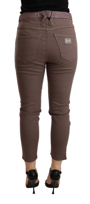 CYCLE Braun Mid Waist Cropped Skinny Stretch-Hose
