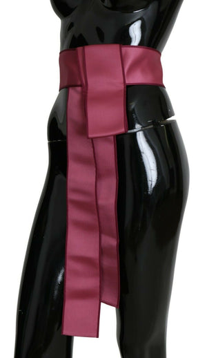 Dolce & Gabbana Pinker breiter Taillengürtel aus 100% Seide mit 3-Knopf-Verschluss